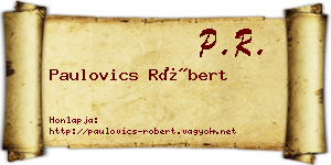Paulovics Róbert névjegykártya