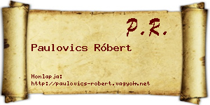 Paulovics Róbert névjegykártya