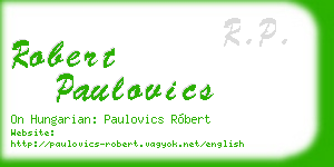 robert paulovics business card